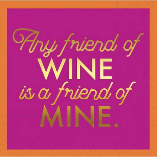 JAM Paper Any Friend of Wine Cocktail Napkins, 32ct.